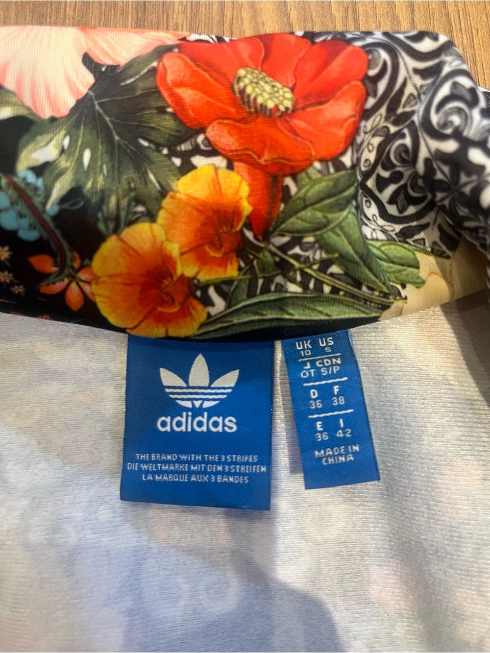 Adidas Originals Floral Paisley Track Jacket Full Zip Women’s Size S - Picture 3 of 7